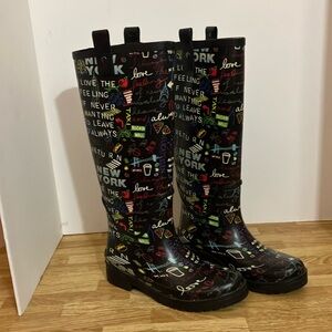 DKNY rain boots.
